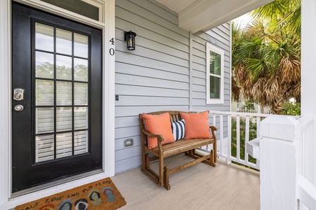 A comfy spot to kick off your shoes.