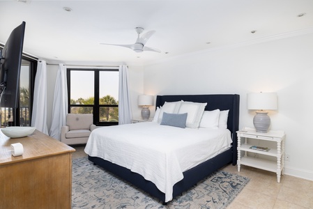 Your primary bedroom features a king bed and en suite bathroom