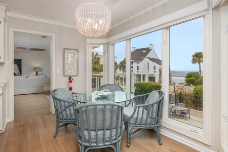 Your breakfast nook overlooks the ocean and your private pool