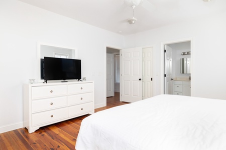 Rest in your peaceful king bed after a day at the beach