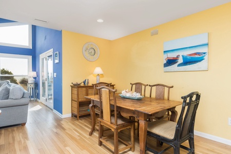 The breakfast nook is a cozy spot to enjoy your morning coffee