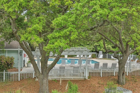 Fenced pool area