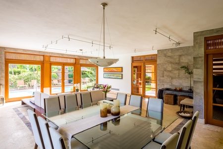 Elegant dining area with plenty of seating for all.