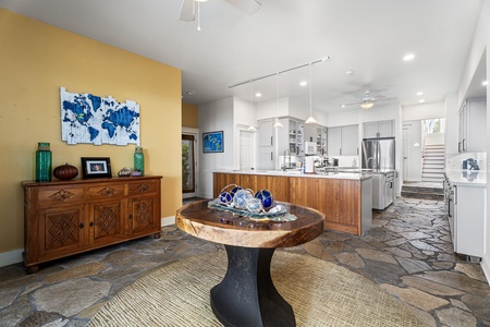 Downstairs living room offers natural ventilation and ocean breezes.