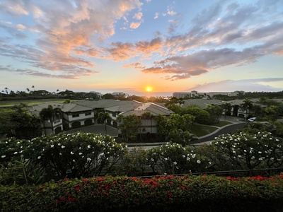 Take in panoramic ocean views from the spacious lanai at Wailea Luxury Residence Hoolei 23-3.