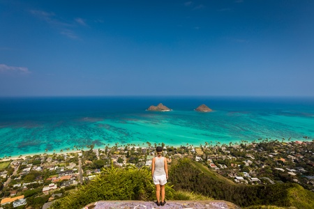 Panoramic ocean lookout from scenic trail viewpoint.