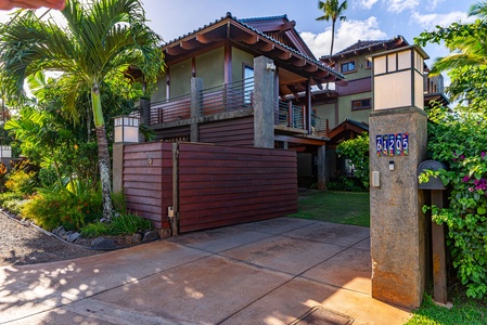 Entrance to the home with a modern and private feel.