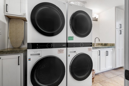 Keep things easy with in-home laundry, thoughtfully designed for longer, effortless stays.