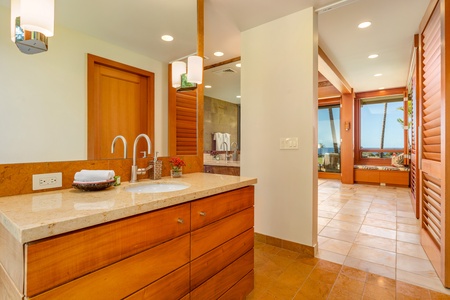 Double vanities and ample space make this ensuite feel both luxurious and like home.