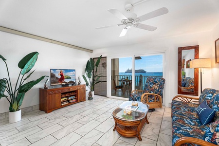 Bright natural lighting and amazing views provided by the sliders to the lanai