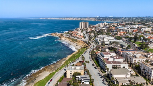 Iconic La Jolla coastline stretches for miles, perfect for morning walks and sunset views.