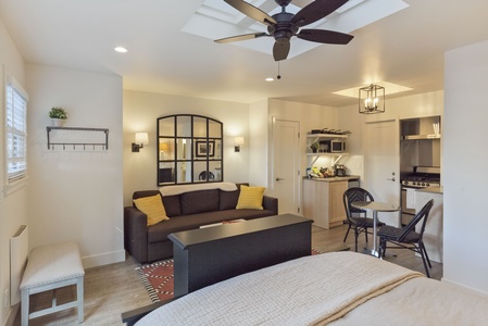 This stylish 400 sq ft Seashore Studio offers everything you need for a comfortable and relaxing stay.