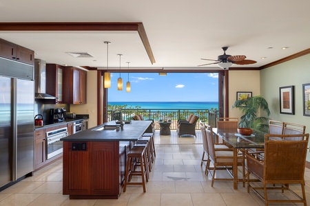 Your gourmet kitchen flows seamlessly to stunning ocean views, where you'll create memorable meals while watching turquoise waves.
