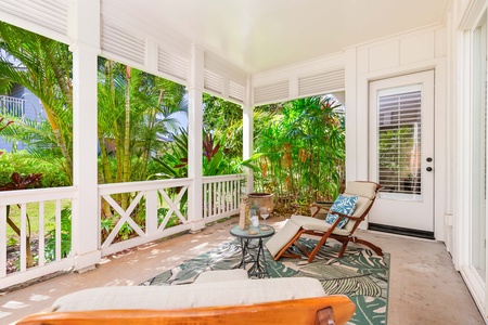 Stylish dining area connects directly to lanai and living room.