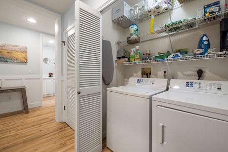 In-unit laundry with full-size side-by-side washer and dryer—perfect for long stays.