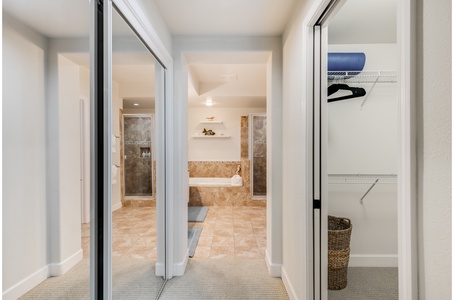Primary Bedroom ensuite bathroom and two closets