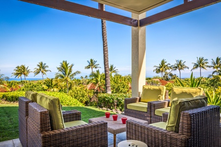 Immaculate ground floor at Hainoa 2907C Villa with sweeping ocean views.