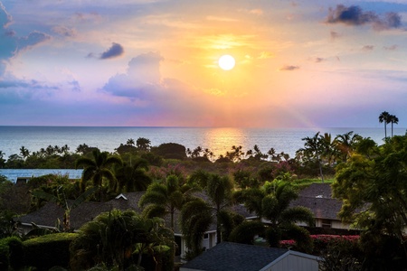 Vibrant sunset over the Pacific, visible from your private retreat for ultimate relaxation.