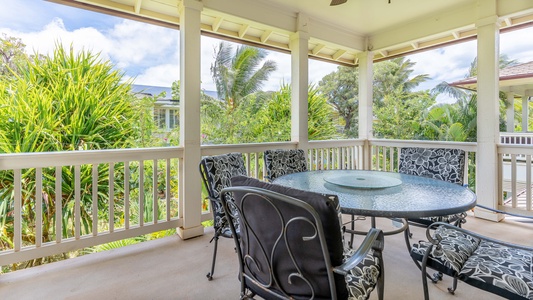 Celebrate movie night on the TV with island breezes from the lanai.