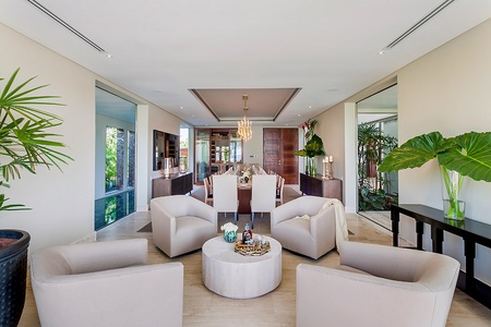 The spacious lounge area seamlessly connected to the dining area.