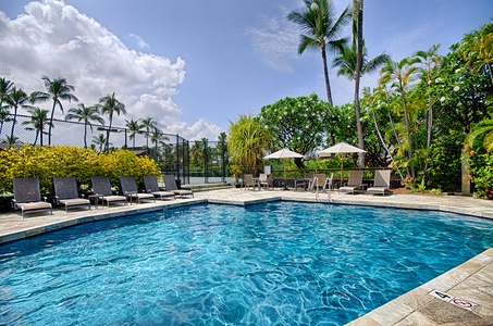 Relax pool side in the loungers!