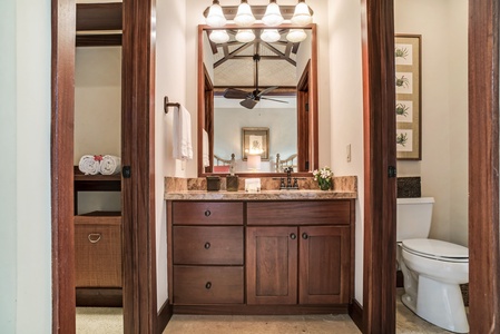 This guest suite comes w/ a walk-in closet and separate vanity.