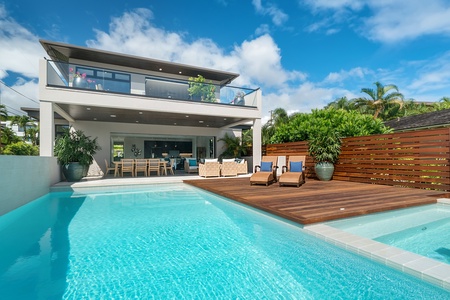 Pool and ocean views from the comfort of your private lanai