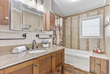 Plenty of counter space and cabinets provide convenience for your daily routines.
