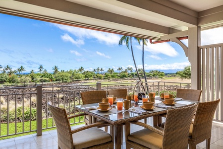 Beautiful landscaping, golf course and ocean views from the lanai.