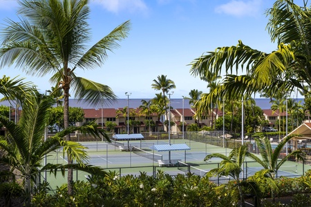 Overlooking the tennis courts from the condos Lanai