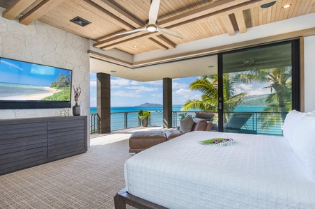 Primary suite with sweeping ocean views, where mornings feel like a dream.