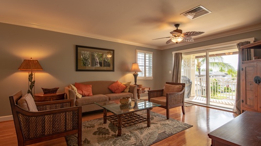 Relax with island breezes from the lanai.