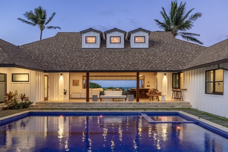 Twilight pool view