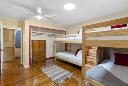 Thoughtfully designed with dressers and storage to make group stays easy and comfortable.