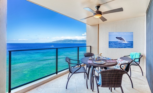 Enjoy your morning coffee on the private lanai.