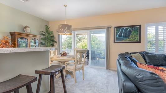 Enjoy bar seating in the kitchen while conversing with the chef.
