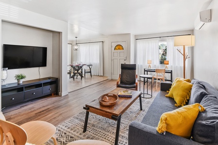 Welcome to Seashore Delight, with open living, dining, and kitchen areas provide a comfortable space to relax.