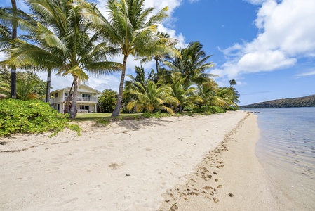 Tranquil shoreline offering guests the ultimate oceanfront experience, ideal for morning walks, sunset watching, and complete relaxation.
