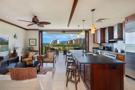 The on-site fitness center provides everything you need for a refreshing workout, ensuring wellness and relaxation on your Hawaiian getaway.