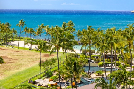 Aerial shot of the lagoon.