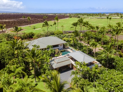 Lush, mature landscaping surrounding the home