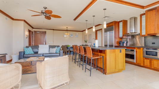 Entertain effortlessly in the open-concept space at Ko Olina Beach Villas O425.