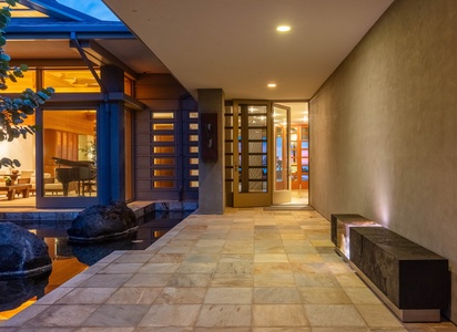 Arrive at the property under soft lighting and a sense of calm. Welcome home.