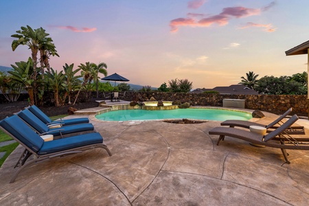 Poolside serenity under a pastel sky—perfect end to a sunny day.