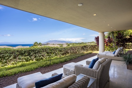 Unwind on the lanai while soaking in the breathtaking ocean views, offering the perfect setting for relaxation and tranquility.