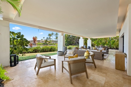 Relax in the stylish lounge at Honolulu Lagoonfront Villa—perfect for group hangouts, movie nights, or a quiet read.