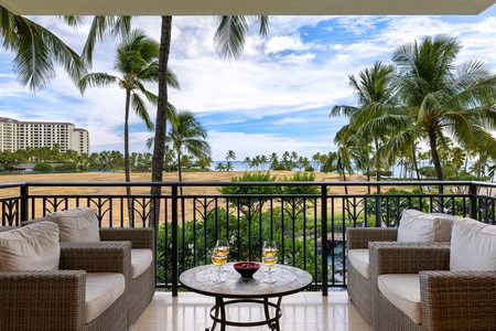 Enjoy your morning coffee on the lanai.