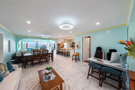 Open-concept retreat with calming tones and inviting spaces for connection and relaxation.