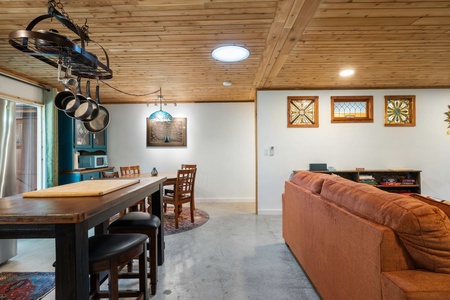 A seamless open layout lets guests move freely between dining, lounging, and relaxing with ease.