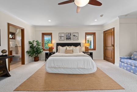 Warm wood accents, soft linens, and gentle breezes create a peaceful place to recharge.